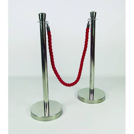 Poste cromado para cordón con remate superior