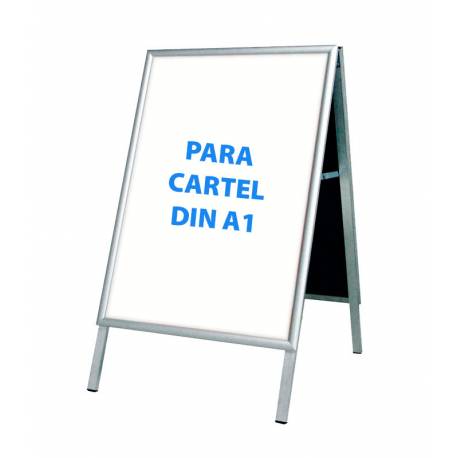 Caballete para cartel DIN A1 con esquinas a inglete