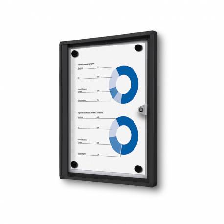 Vitrina de interior de color negro para 1 DIN A4
