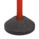 Poste de plástico rojo detalle base rellenable