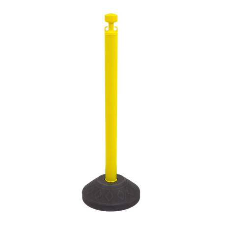 Poste de plástico amarillo con base rellenable