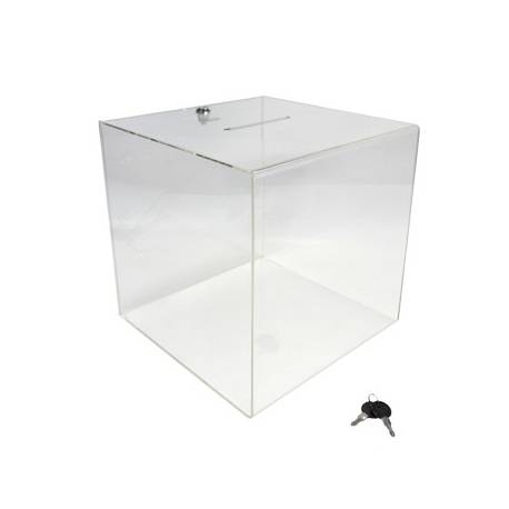 Urna de metacrilato 30x30x30 cm con cerradura