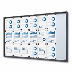 Vitrina color antracita para 21 A4 correderas de cristal templado