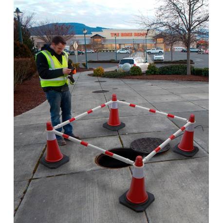 Barrera de seguridad para usar con conos