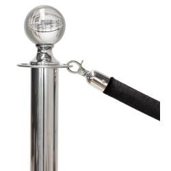 Cordón negro mosqueton cromado