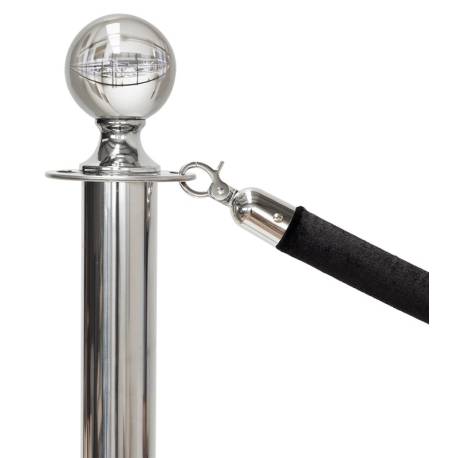 Cordón negro mosqueton cromado