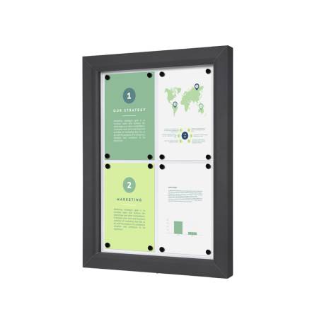 Vitrina de exterior gris antracita para 4 DIN A4