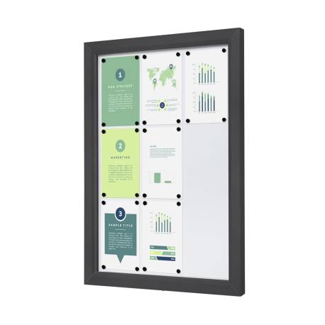 Vitrina de exterior gris antracita para 9 DIN A4