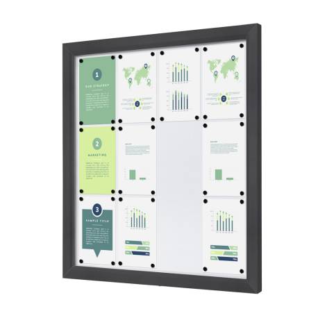 Vitrina de exterior gris antracita para 12 DIN A4