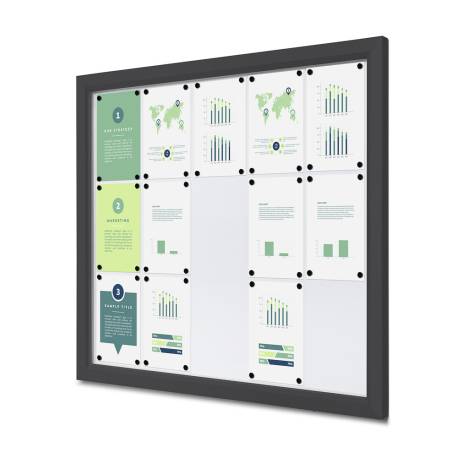 Vitrina de exterior gris antracita para 15 DIN A4