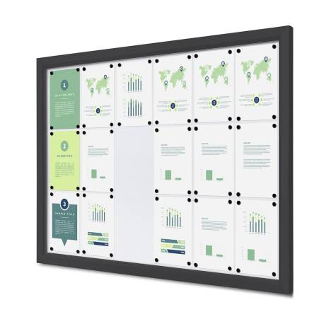 Vitrina de exterior gris antracita para 18 DIN A4