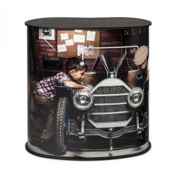 Mostrador portatil curvo