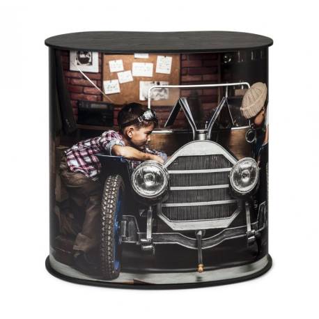 Mostrador portatil curvo