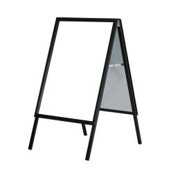 Caballete de aluminio NEGRO con trasera en chapa galvanizada