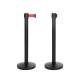 Poste separador negro con cinta roja pack de 2 