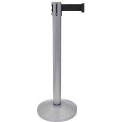 Poste de cinta extensible gris con cinta negra