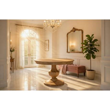 Mesa redonda de madera de mango AMBIEMTE