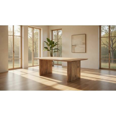 Mesa de madera de acacia marrón