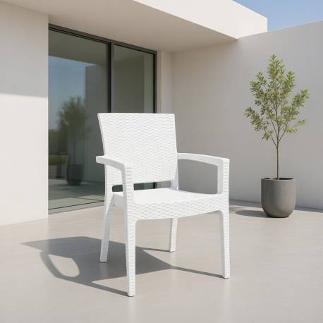 SILLON IMITACION RATAN BLANCO 2