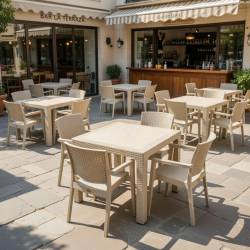 CONJUNTO DE JARDIN IMITACION RATTAN BEIGE