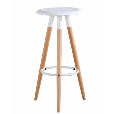 TABURETE ALTO PATAS MADERA MACIZA