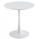 Mesa redonda base de metal tapa lacada blanca