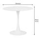 Mesa redonda base de metal tapa lacada blanca MEDIDAS
