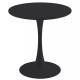 Mesa redonda base de metal tapa NEGRA 70 CM