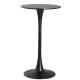 Mesa alta redonda negra de 60 cm con base de metal 2