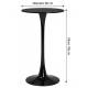 Mesa alta redonda negra de 60 cm con base de metal medidas