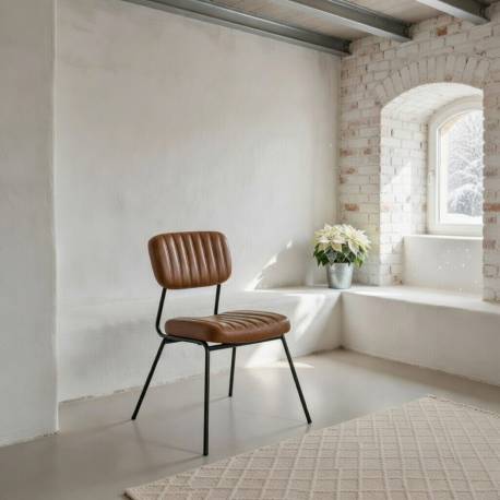 Silla con asiento y respaldo en similpiel