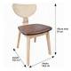 SILLA DE MADERA CONTRACHAPADA Y ASIENTO SIMILPIEL medidas
