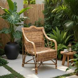 SILLA DE BAMBU Y RATAN