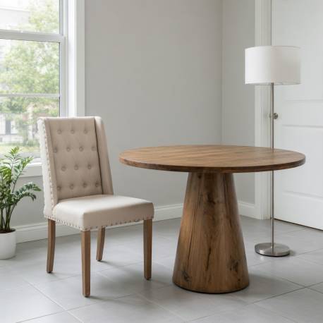 SILLA DE MADERA TAPIZADA