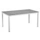 MESA metal blanco, tablero polywood gris 160x90