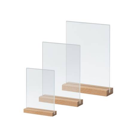 Portagráfica vertical con base de madera con Gripper