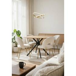 MESA REDONDA DE 120 cm MADERA y PATAS METAL