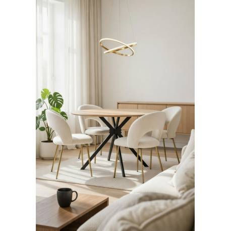 MESA REDONDA DE 120 cm MADERA y PATAS METAL