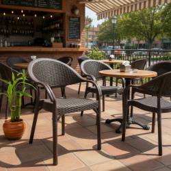 SILLON APILABLE POLIPROPILENO MARRON Y PATAS METALICAS