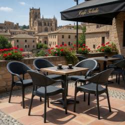 SILLON APILABLE POLIPROPILENO ANTRACITA Y PATAS METALICAS