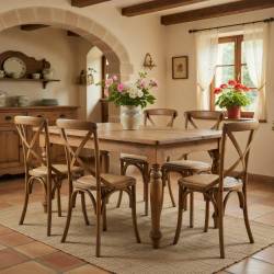 SILLA DE MADERA ASIENTO DE RATAN 9