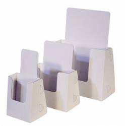 Portafolletos de sobremesa en PVC blanco