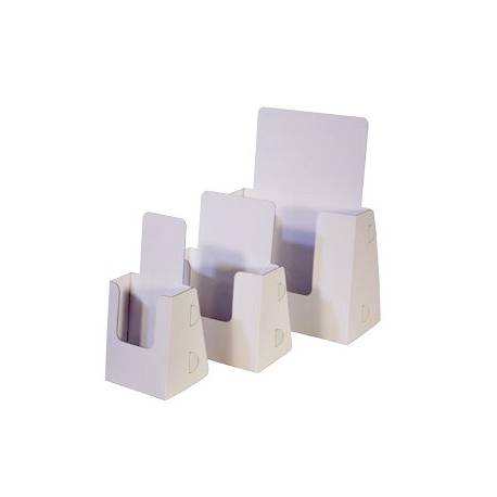 Portafolletos de sobremesa en PVC blanco