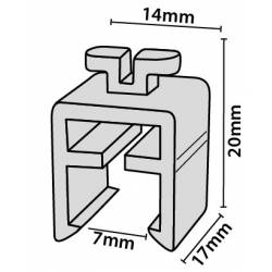 Clip para colgar marcos de perfil de carril