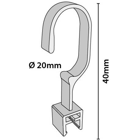 Gancho 20 mm para marcos