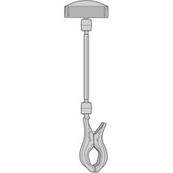 Pinza portaprecio 25x205 mm con accesorio para carteles