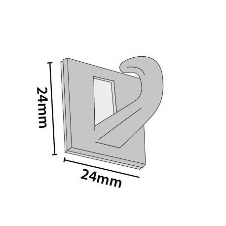 Gancho adhesivo para techo 24x24 mm