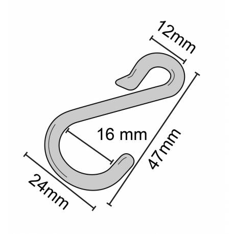 Colgador de plástico de 47 x 24 mm