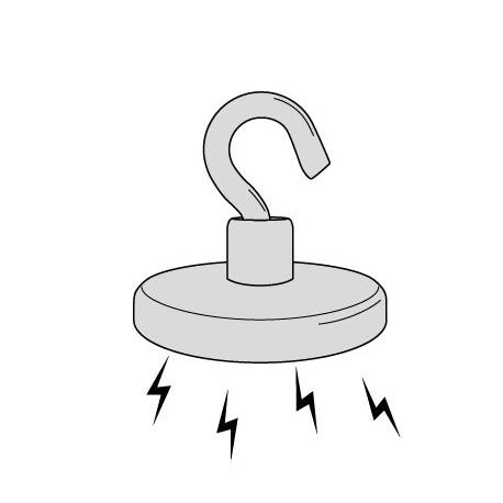 Imán redondo con gancho