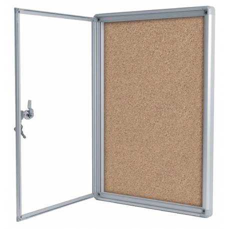 Vitrina con fondo de corcho